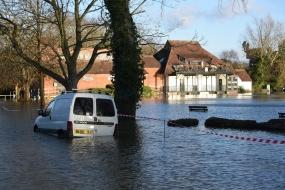 Fire and rescue crews help evacuate flood-hit Wraysbury residents