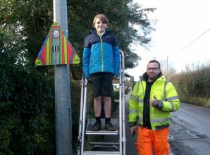 Boy, 11, wins sign contest to deter speeding drivers