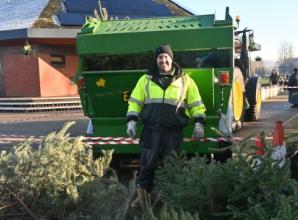Christmas tree shredding service raises £200