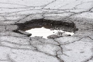 Archive picture of a pothole. Archive picture of a pothole.