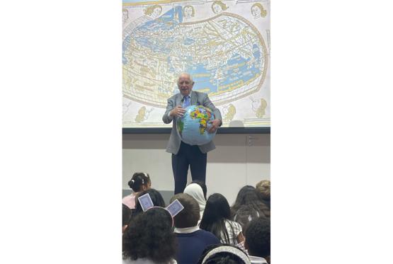 TV presenter Johnny Ball visits Cippenham school for NSPCC Number Day