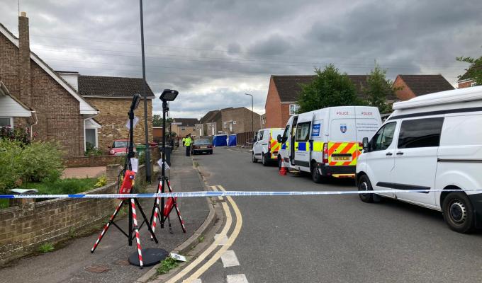 The police cordon in Rochfords Gardens (Muhammad trial)