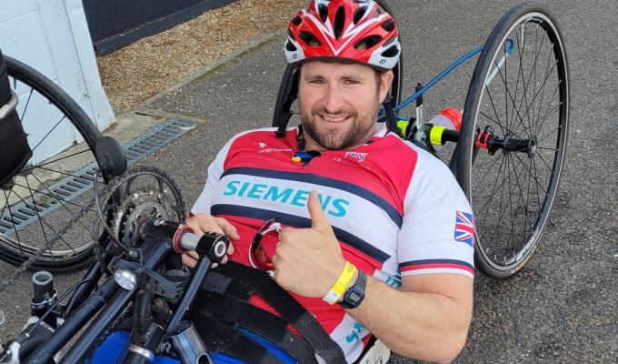 Former Paralympian from Maidenhead training to handcycle from London to Paris