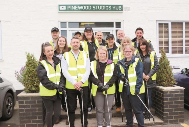 Pinewood Studios help out in Iver Heath clean up Photo 1 of 1