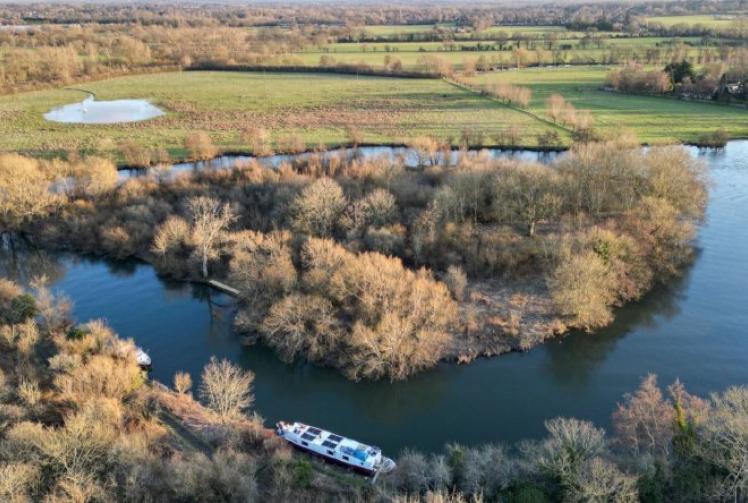 Heavily wooded island in Thames sold at auction for almost £100,000