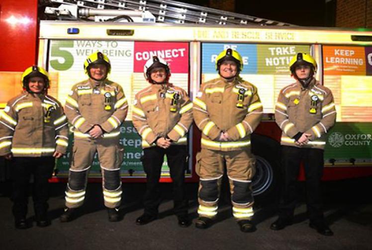 Children (and adults) explore station and learn about fire safety