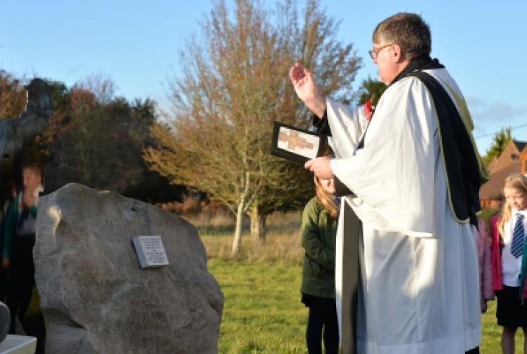 Sandstone boulder honours the fallen